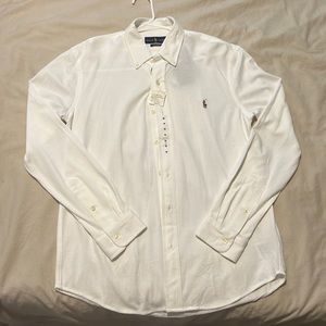Ralph Lauren Knit Cotton White Shirt - Size Medium